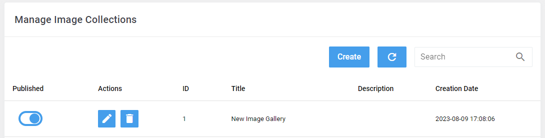 Manage image Galleries