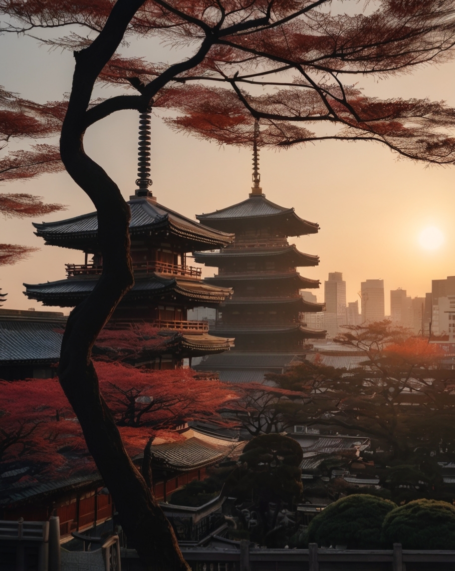 One Day in Tokyo, Sunrise at Senso-ji Temple